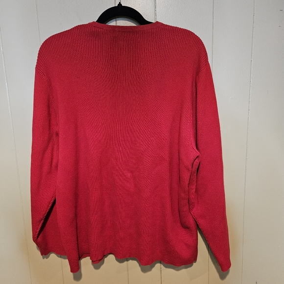 Karen Scott Red Button-Up Cardigan | Plus Size 2X | Classic Comfort & Style - Picture 3 of 3